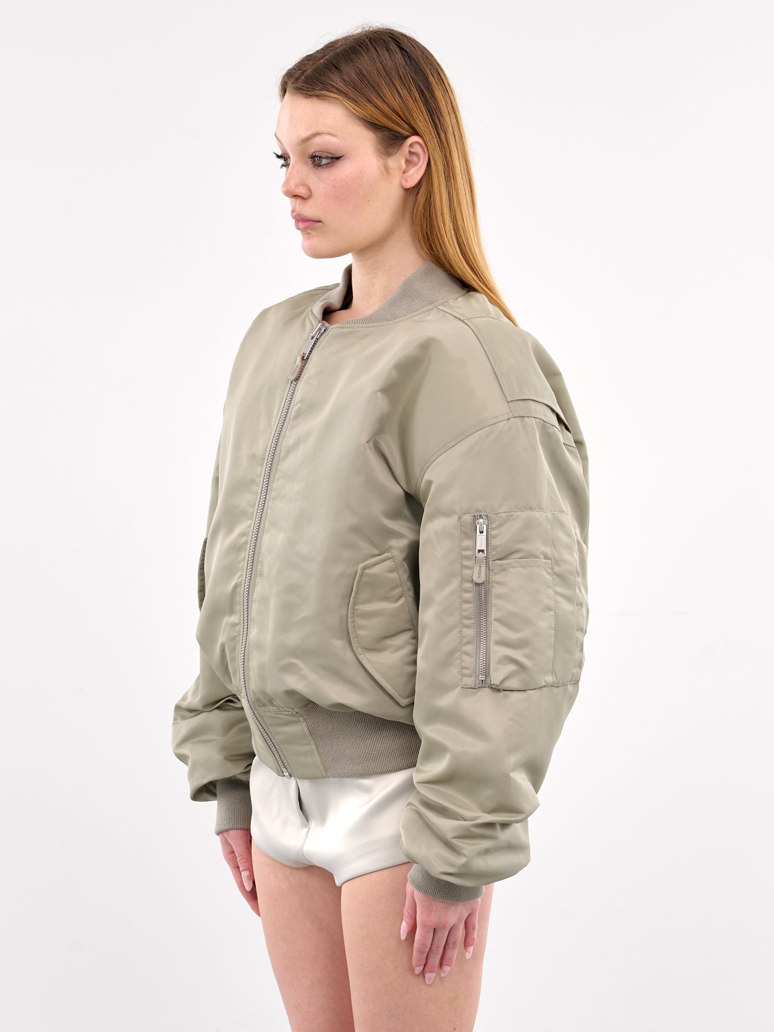 Cropped Broad Bomber Jacket - 2