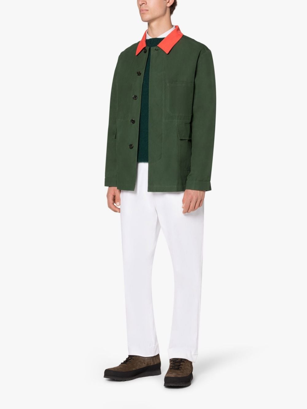 DRIZZLE GREEN WAXED COTTON CHORE JACKET - 4