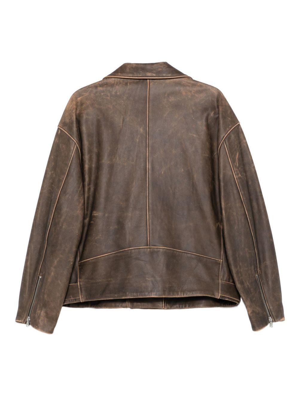 Kaisa belted-leather biker jacket - 2
