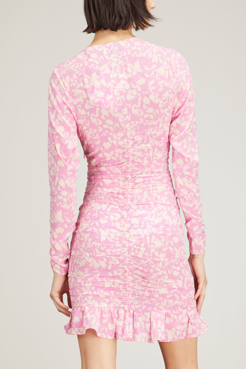 floral ruched 미니 드레스 4
