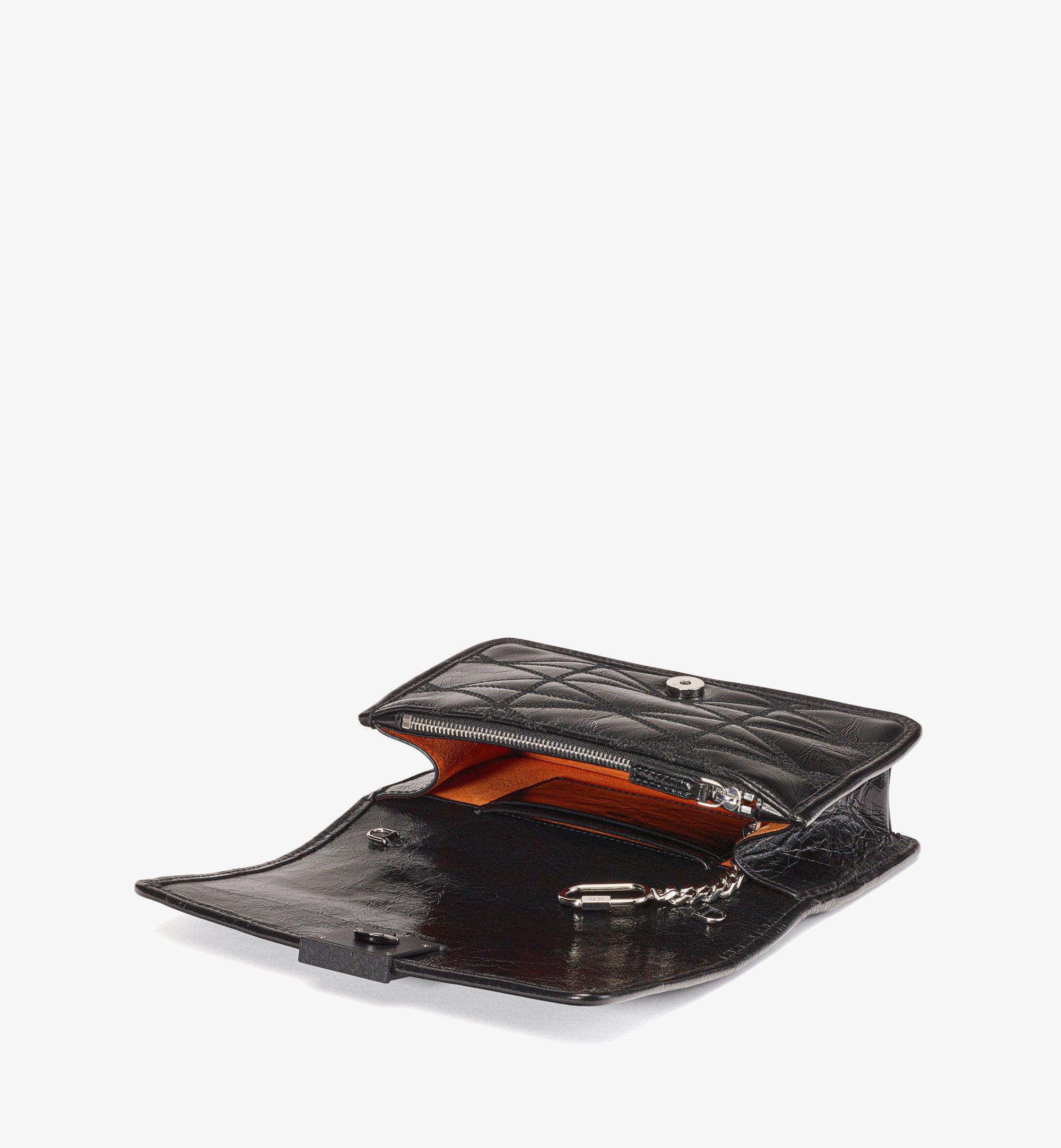 Travia Quilted Chain Wallet in Crushed Leather - 3