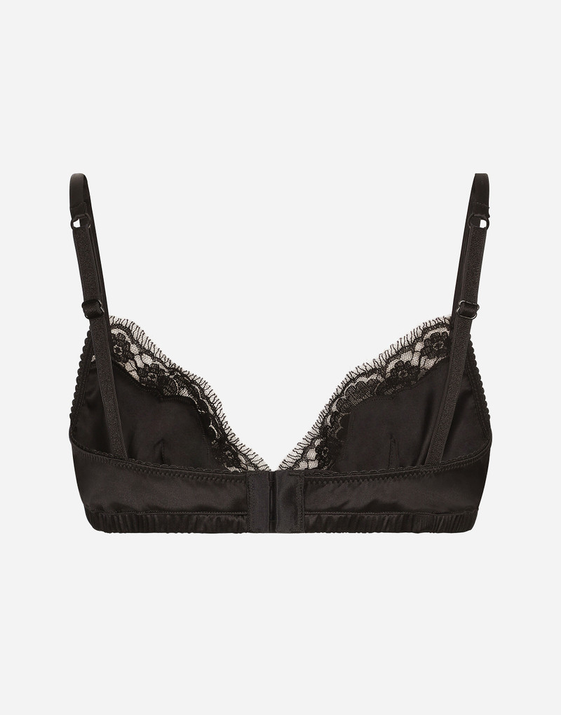 Dolce & Gabbana Soft-cup satin bra with lace detailing outlook