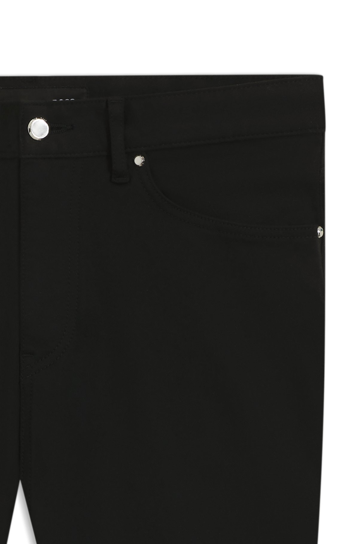 PORSCHE X BOSS TAPERED-FIT JEANS IN BLACK STRETCH DENIM - 6