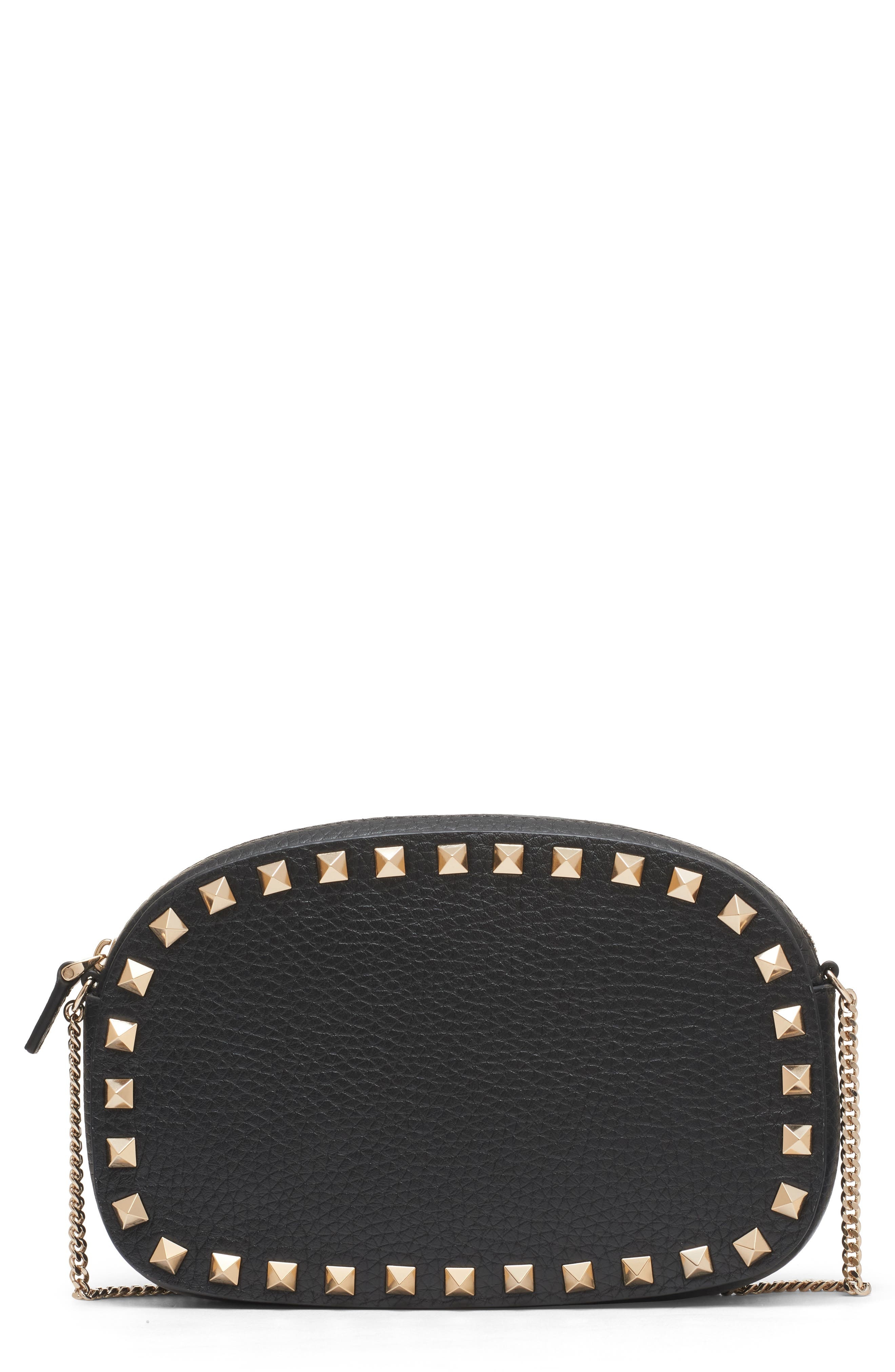 Valentino Garavani Mini Rockstud Leather Crossbody Bag in Nero at Nordstrom - 1
