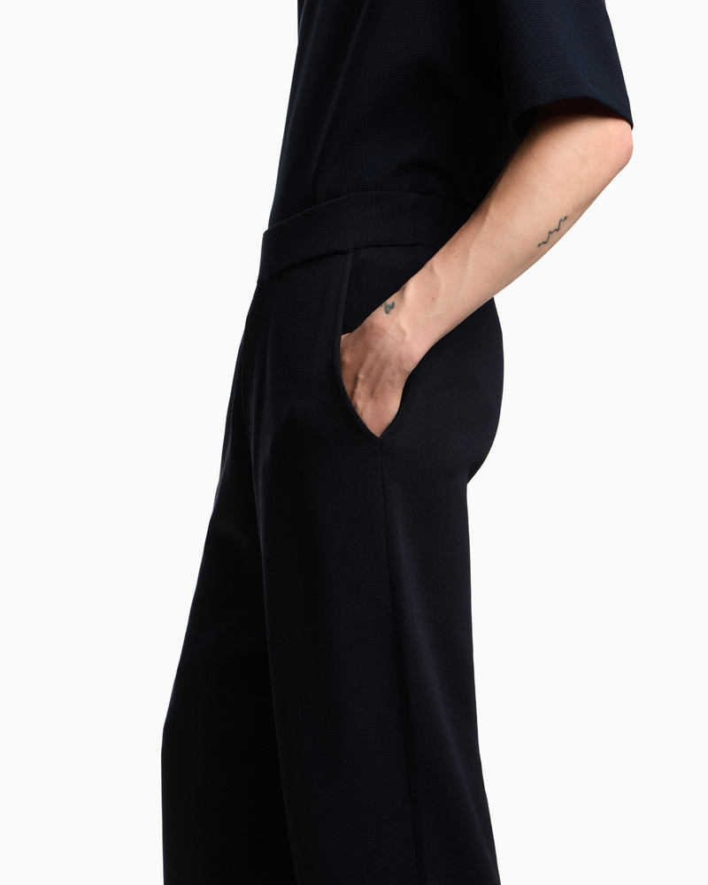 EMPORIO ARMANI ICON KNITTED ELASTICATED-WAIST TROUSERS outlook