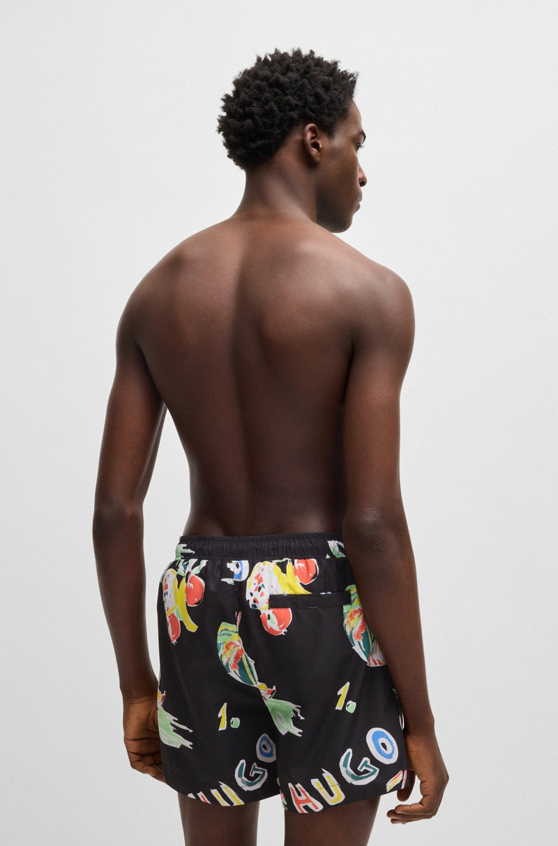 HUGO FULLY LINED SWIM SHORTS WITH SEASONAL PRINT outlook