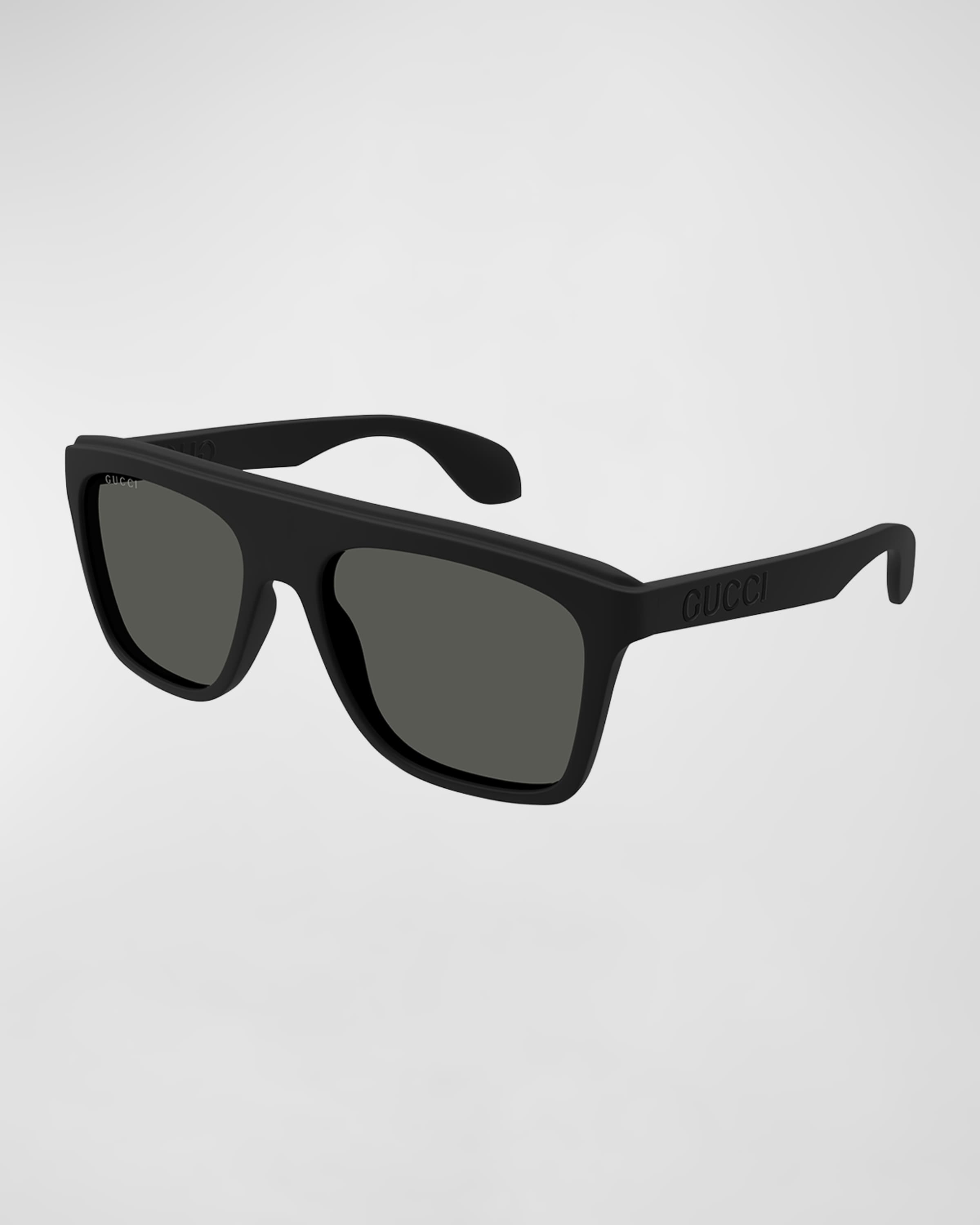 Men's Logo-Cutout Acetate Rectangle Sunglasses - 1