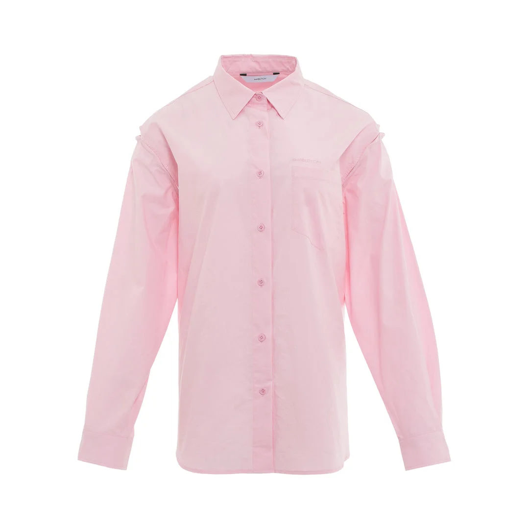 Pink Wire-Sleeve Oversized Shirt - 1