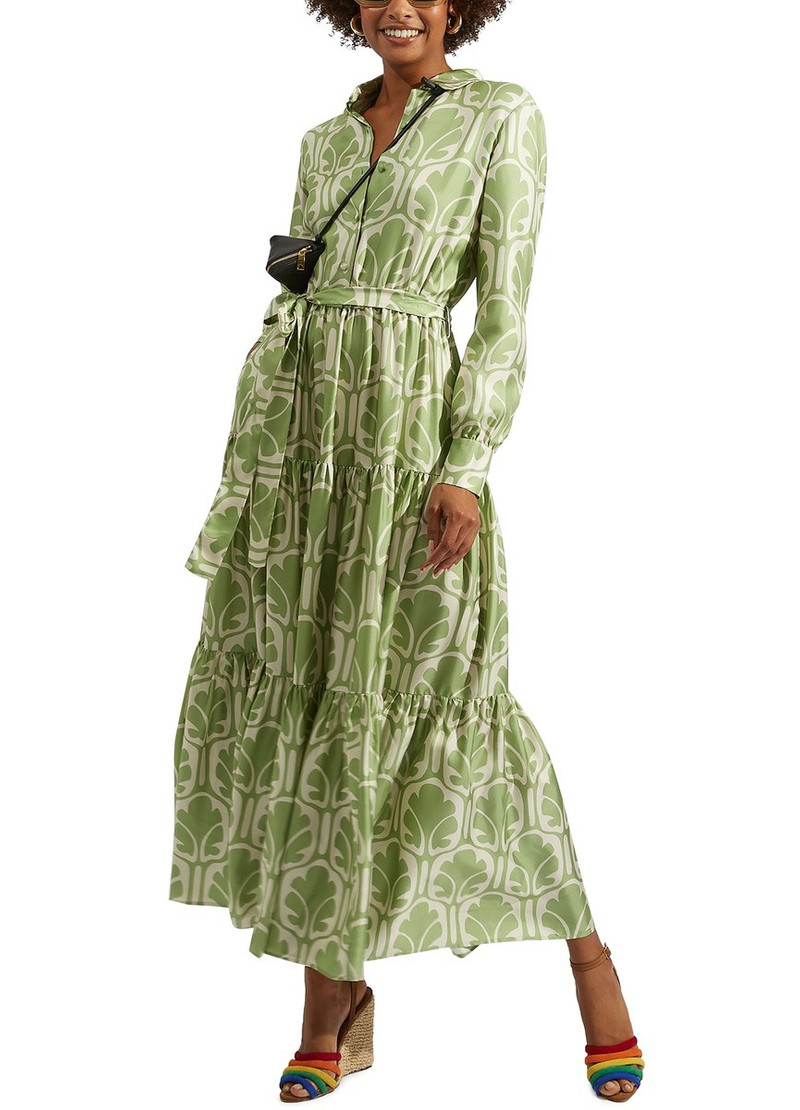 long-sleeve tied-waist 드레스 5