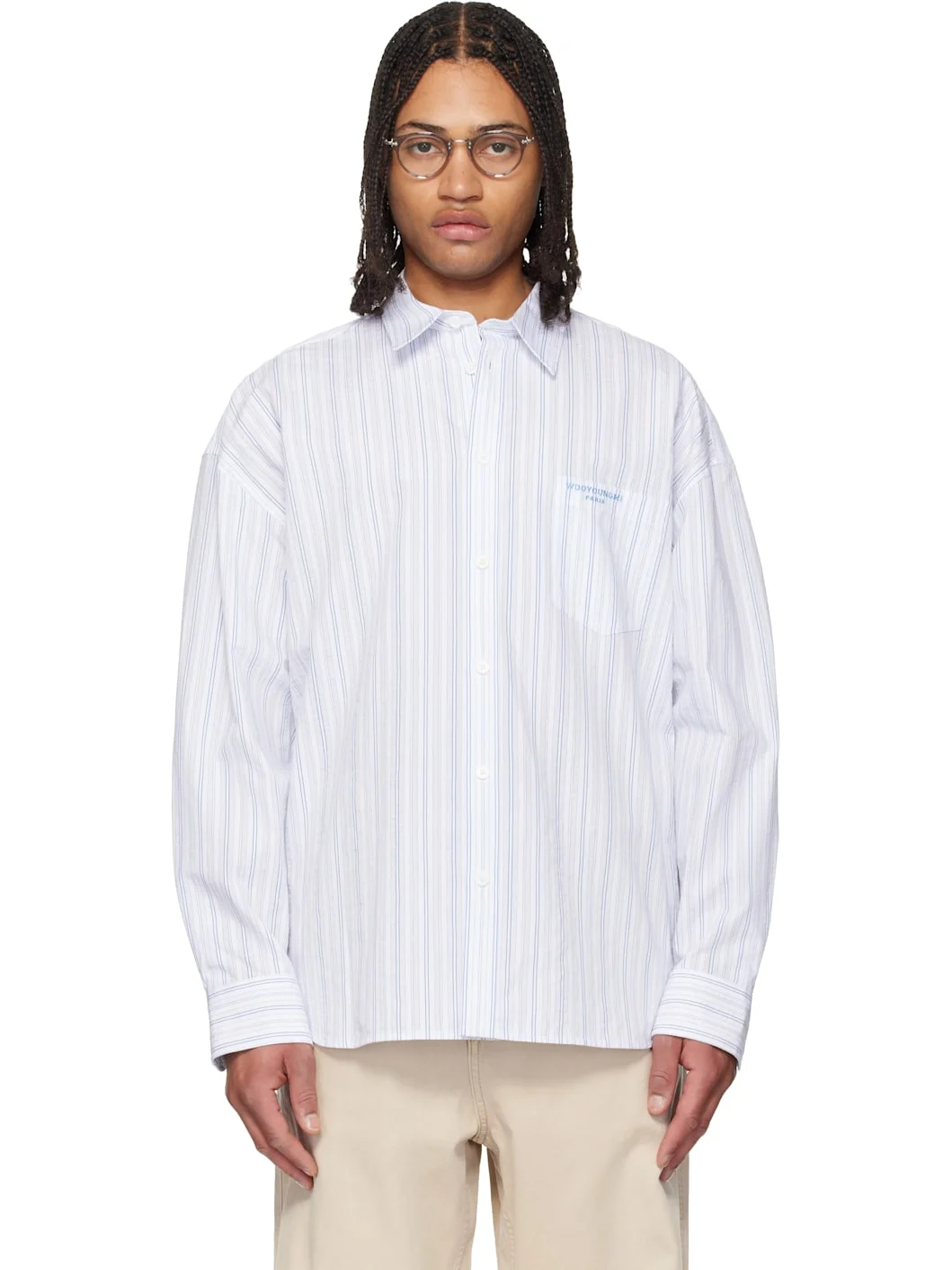 Blue Oversized Stripe Shirt - 1