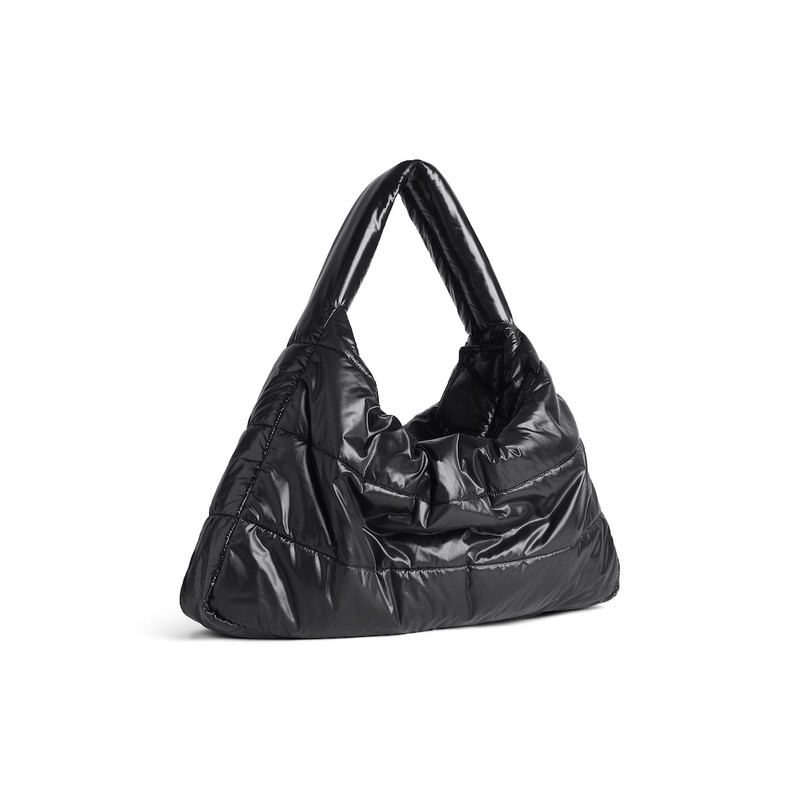 Men's Puffer Hobo Bag Medium in Black 3