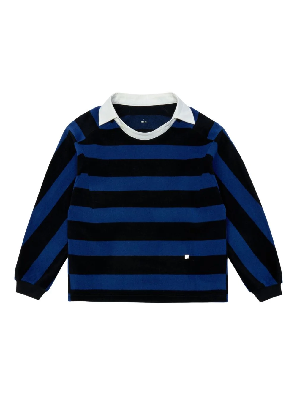 striped-pattern long-sleeves polo shirt - 1