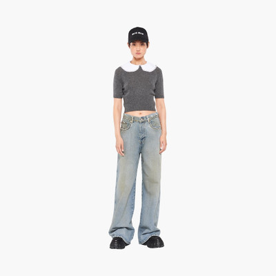 Miu Miu Studded denim jeans outlook