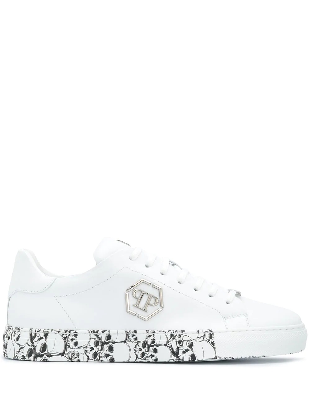 skull-print low-top sneakers - 1