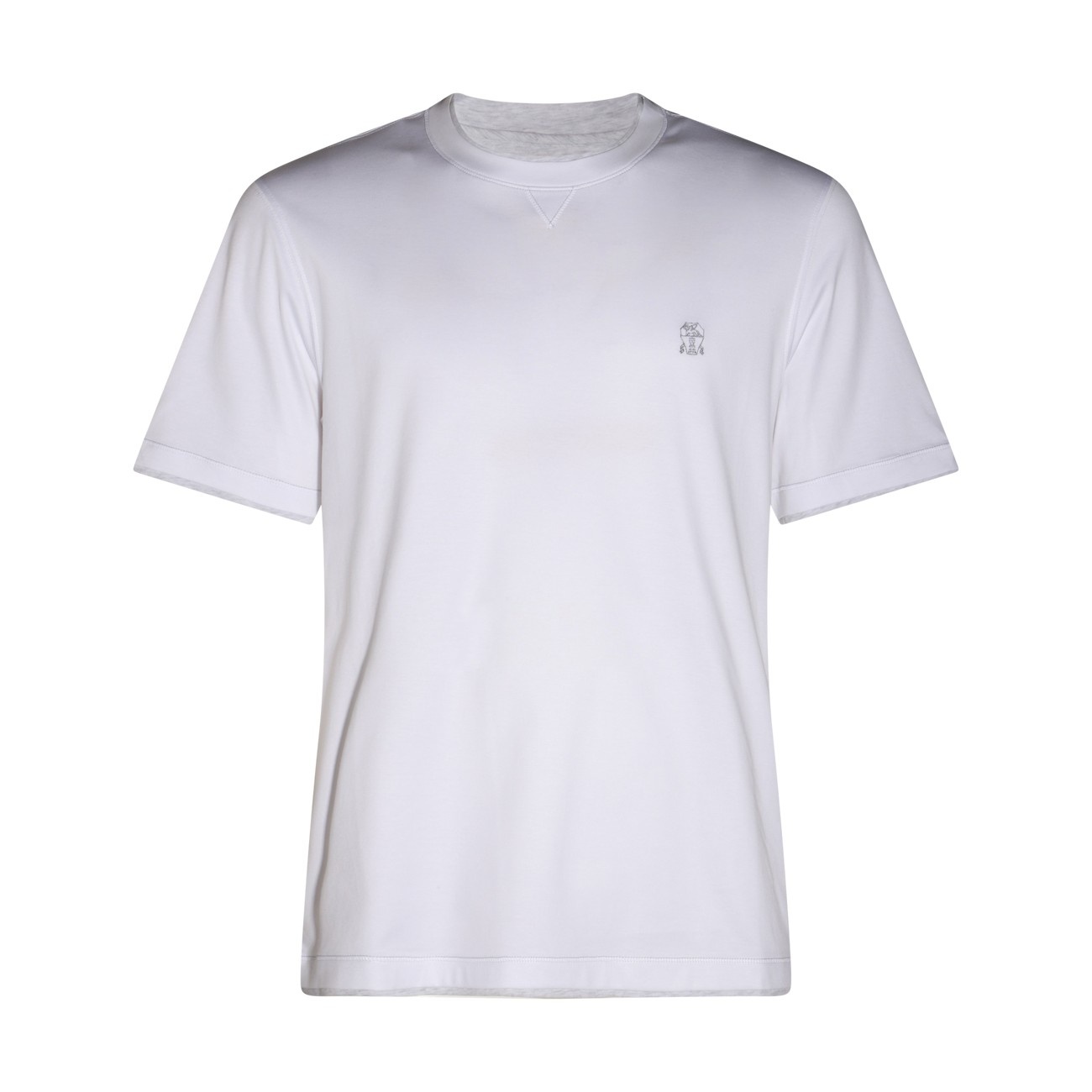 Brunello Cucinelli｜ (M0B137451G CGY23) Brunello Cucinelli white cotton t-shirt | angelominetti