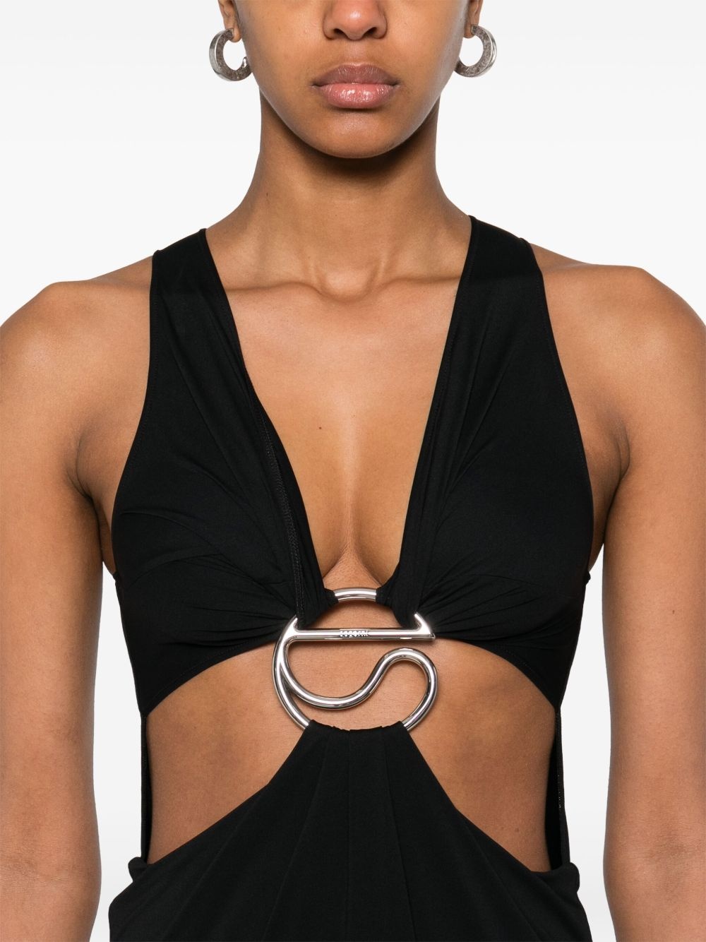 cut-out C-logo maxi dress - 5