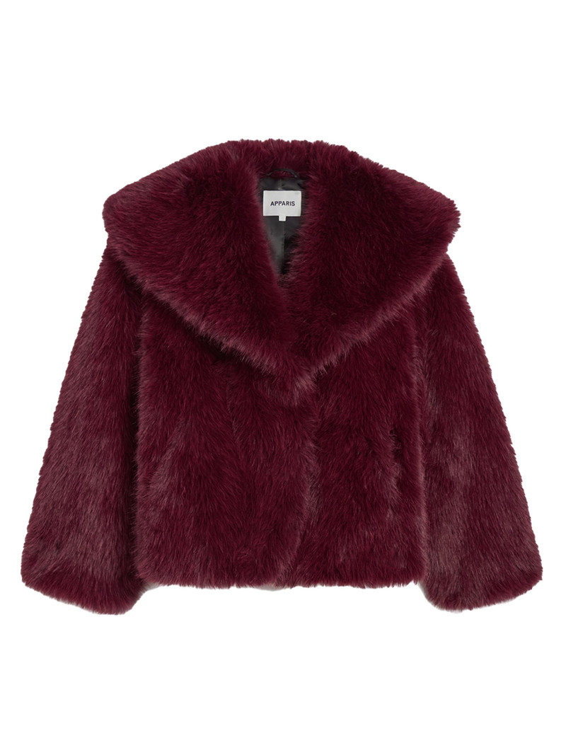 Women's Yara Faux-Fur Coat - Merlot 1