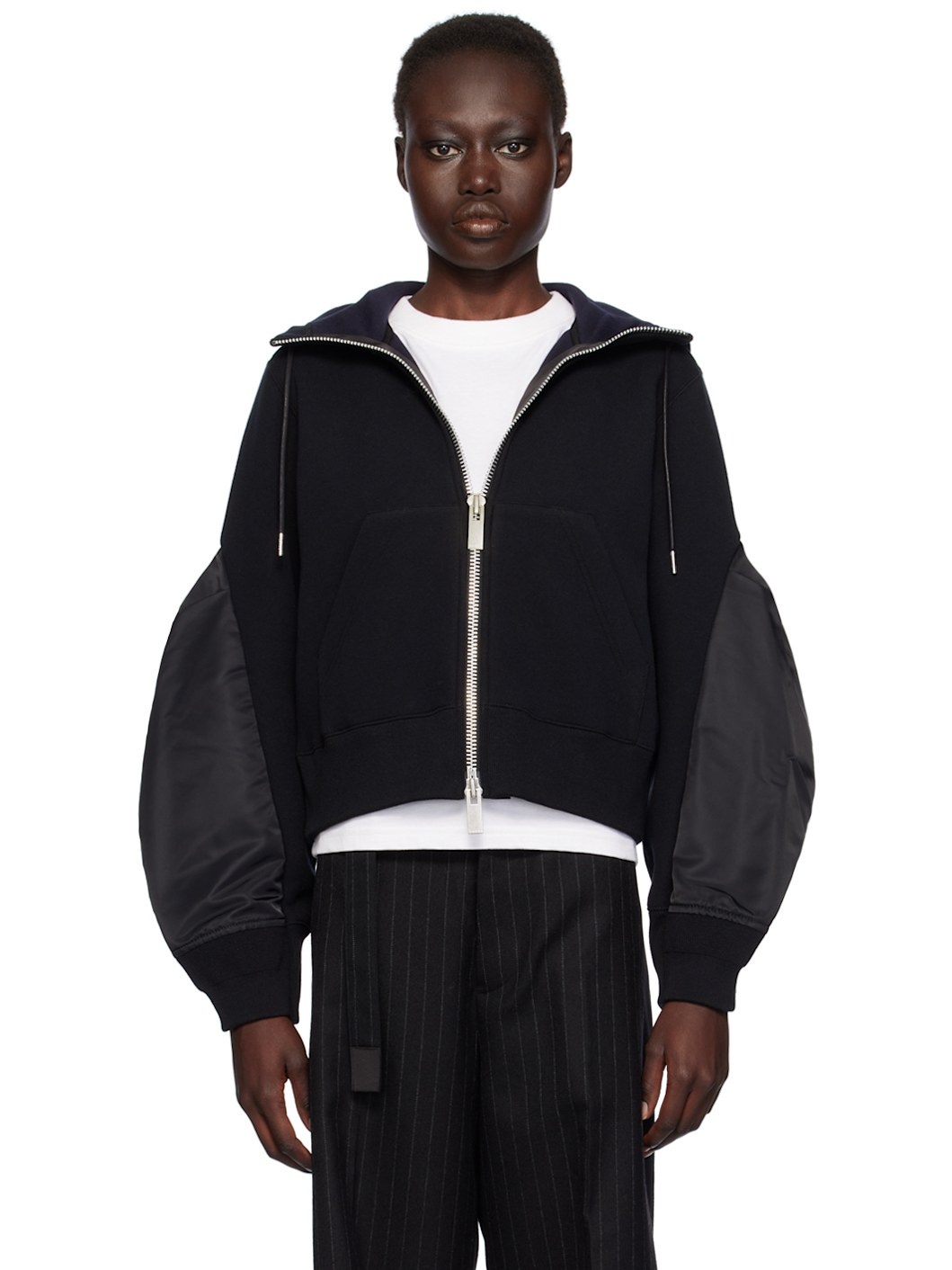 Black Sponge Sweat Hoodie - 1