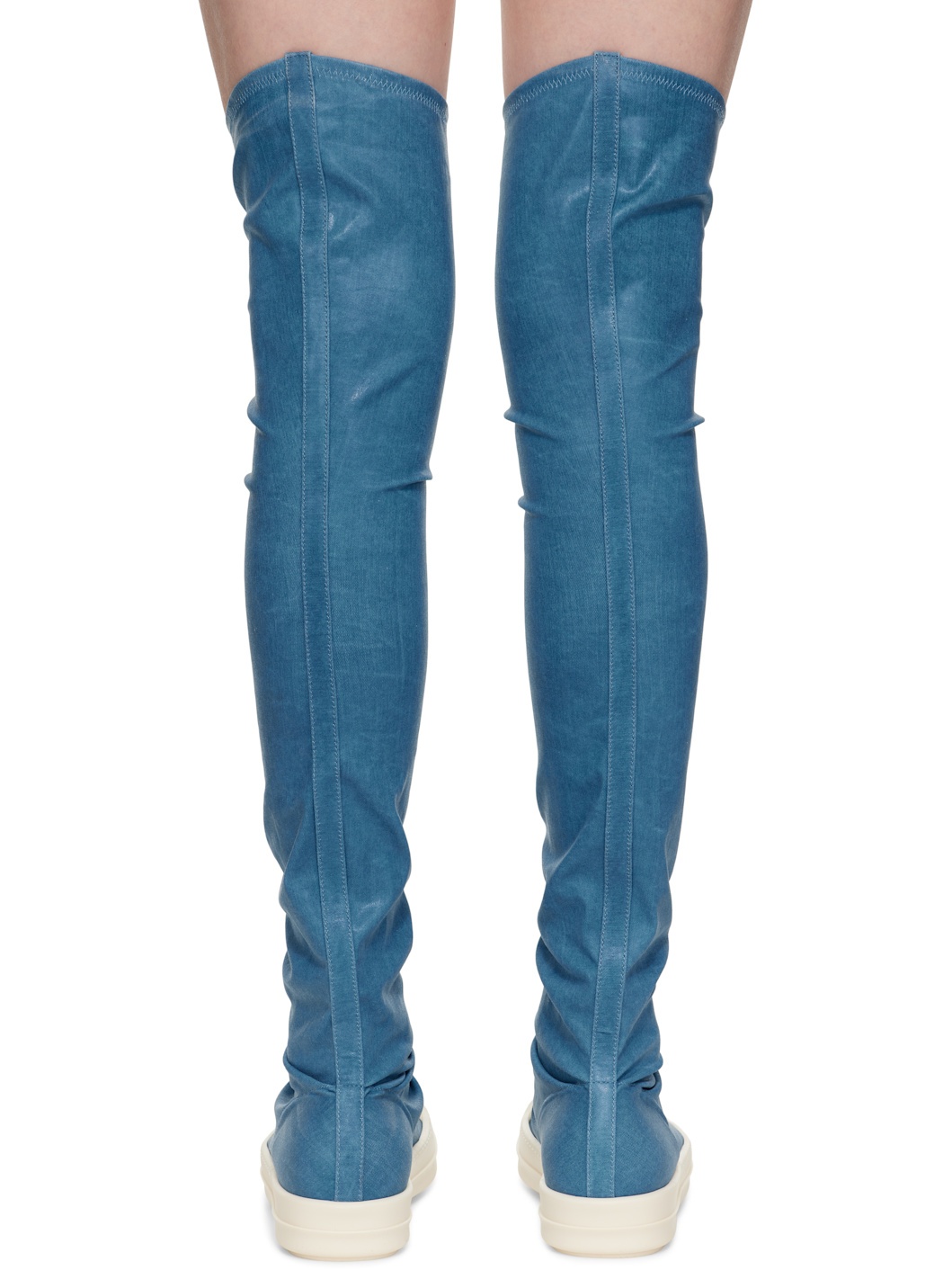 Blue Hollywood High Sock Sneaks Tall Boots - 2