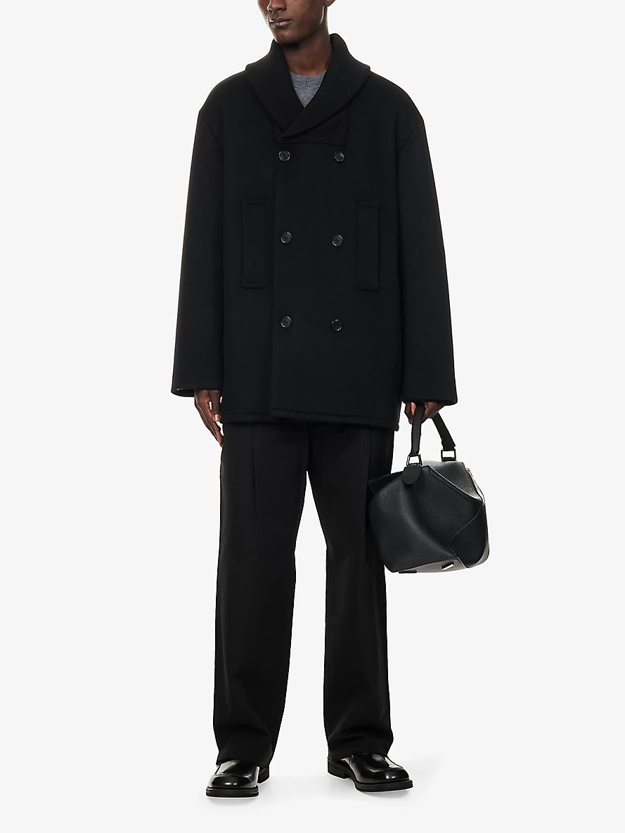 【LOEWE】PEACOAT◆H526Y01WCI Peacoat in wool Black - LOEWE