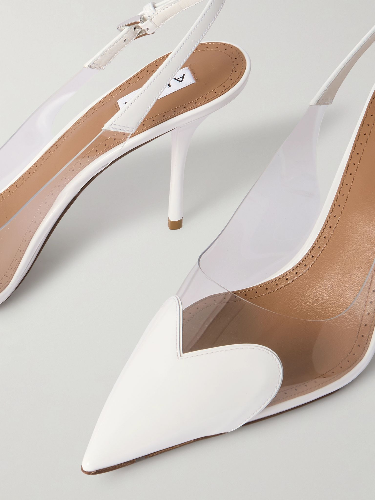 Le Cœur leather and PVC slingback pumps White - 4
