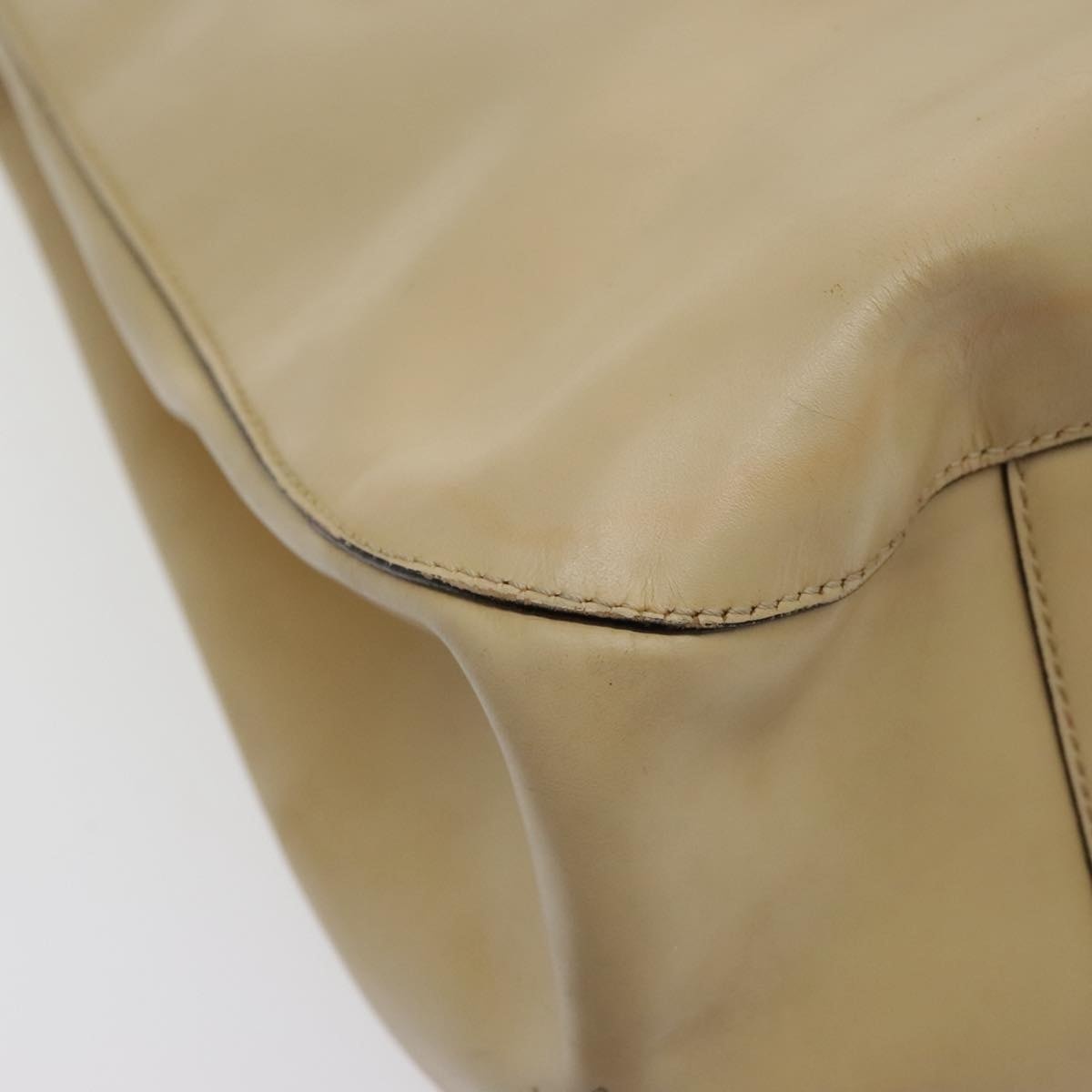 CELINE Tote Bag Leather Beige Gold - 16