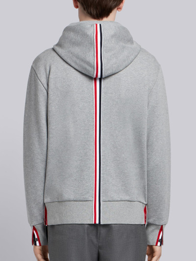 Thom Browne Light Grey Cotton Loopback Center Back Stripe Zip-up Hoodie outlook