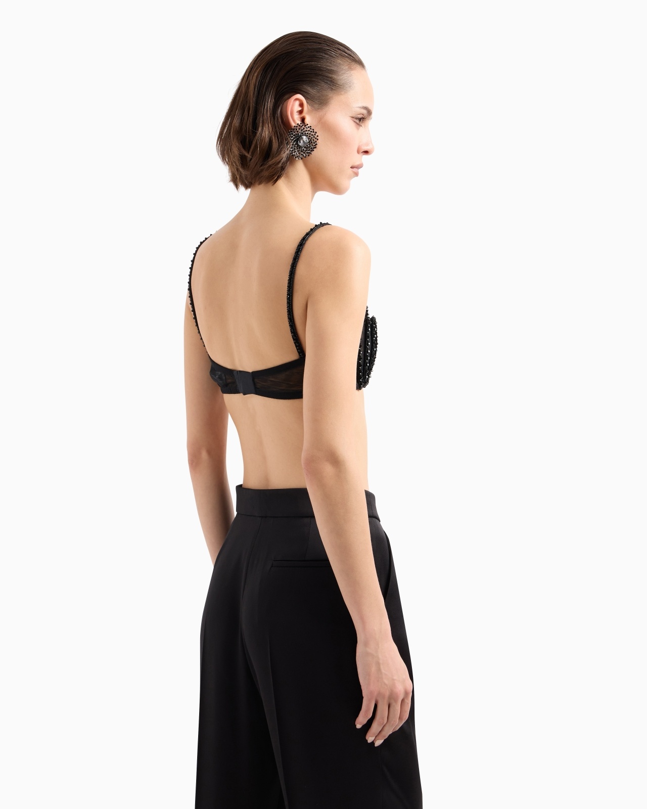 EMBROIDERED STRETCH TULLE BANDEAU TOP - 3