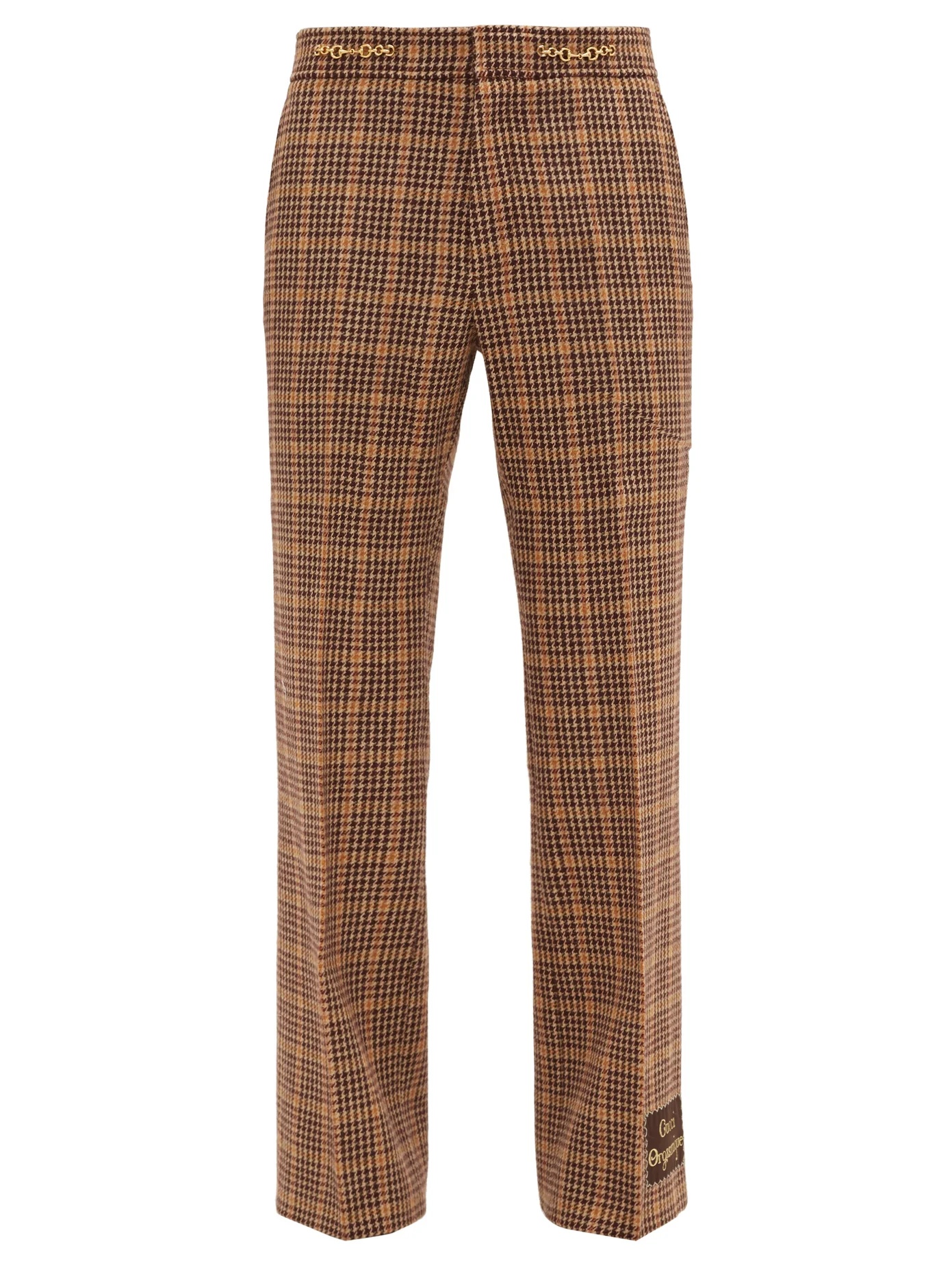 Orgasmique wool-blend houndstooth trousers - 1