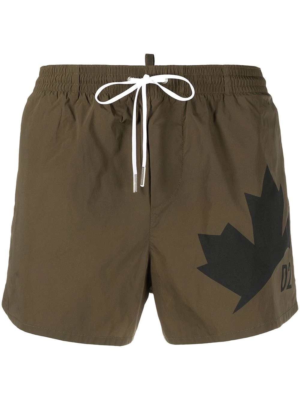 maple leaf-print swim shorts - 1