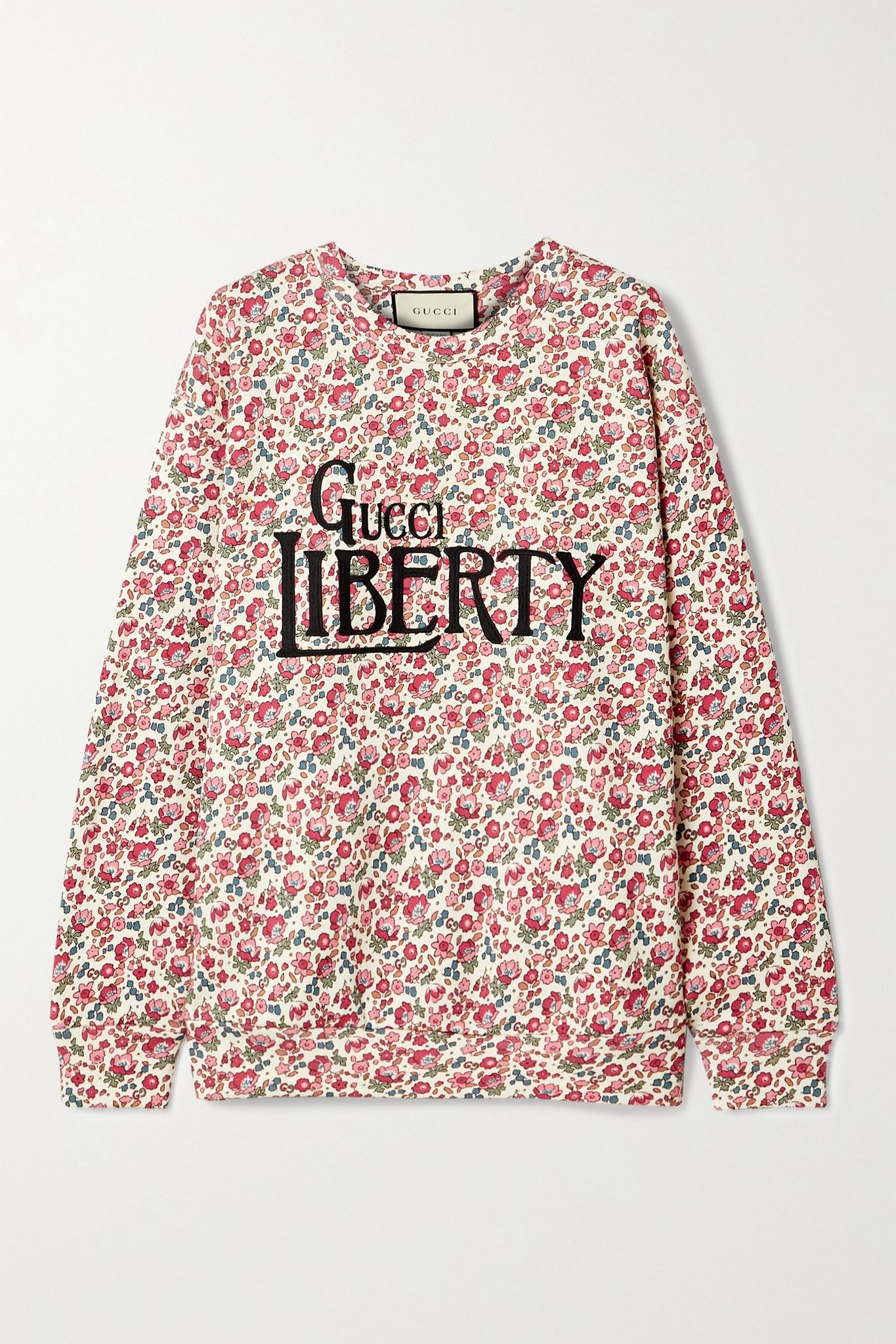 + Liberty London oversized embroidered floral-print cotton-jersey sweatshirt - 1