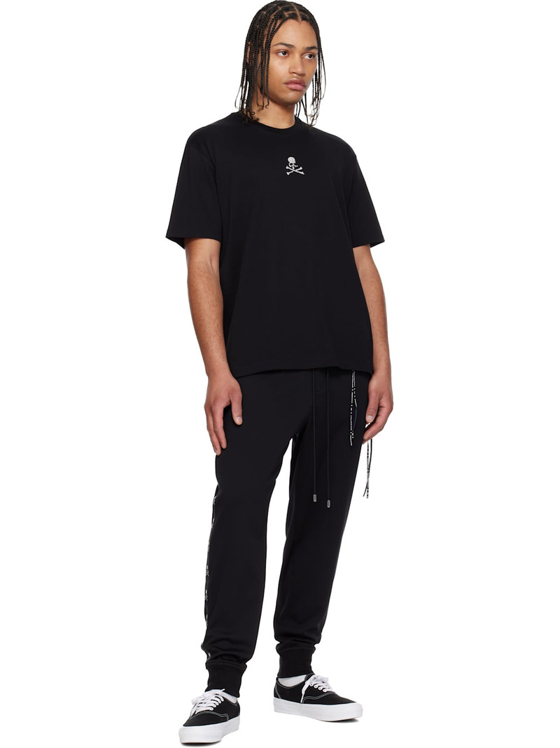 mastermind JAPAN Black Glass Beaded Loopwheel T-shirt outlook