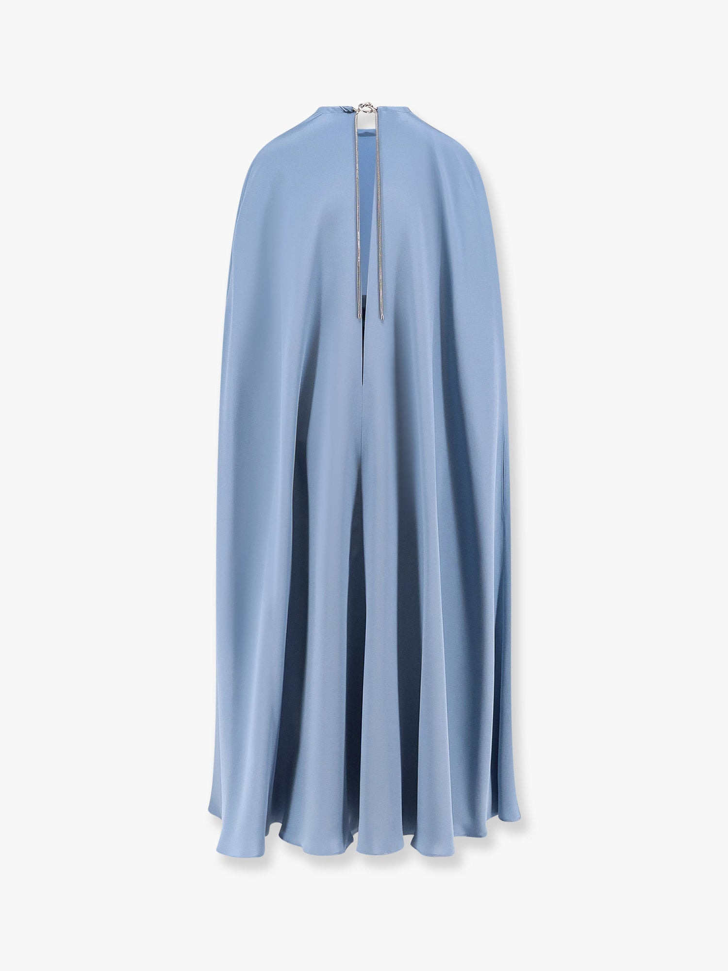 Max Mara Managua Silk Long Dress With Silk Cape And Metal Detail - 4