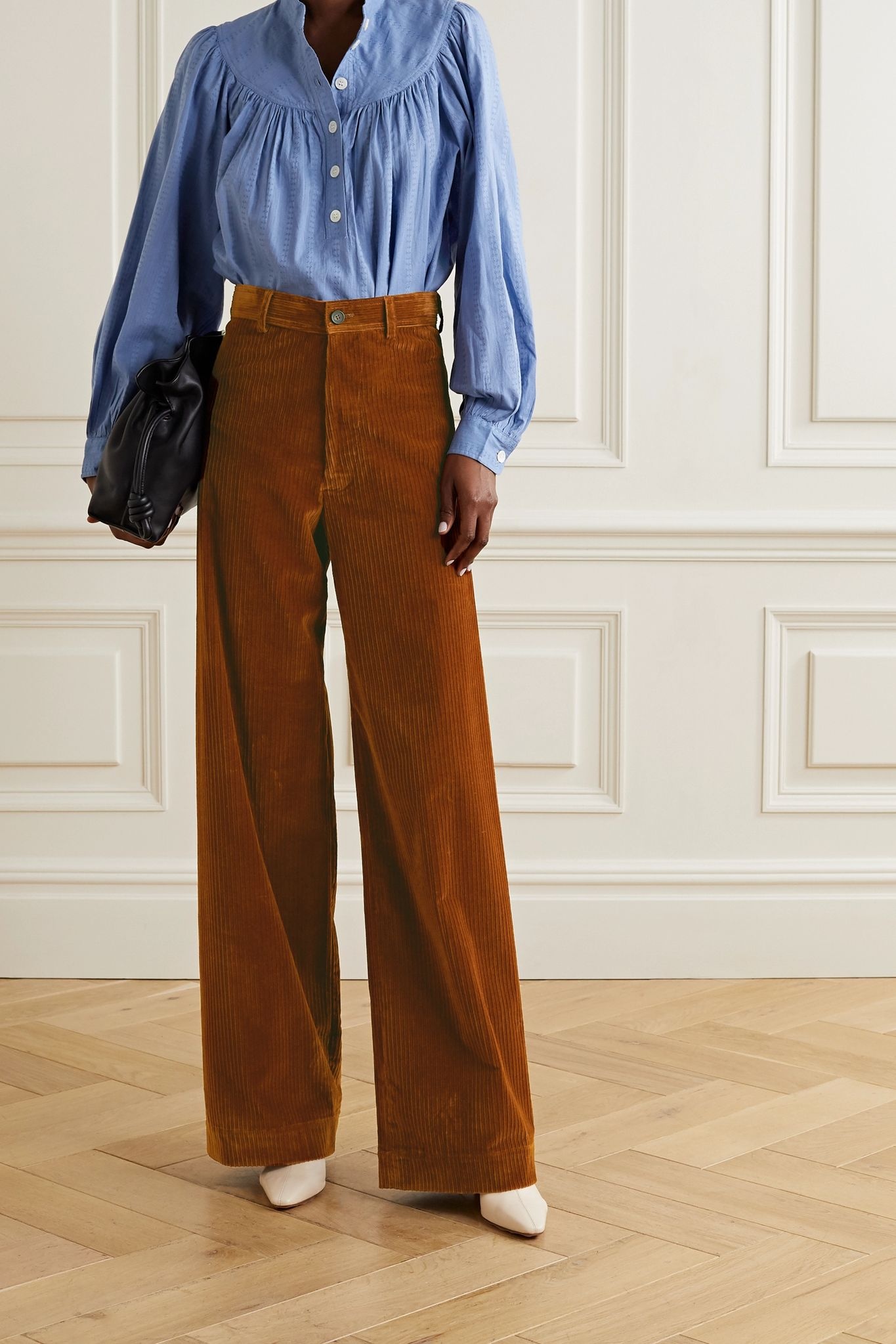 Polo cotton-blend corduroy wide-leg pants - 2