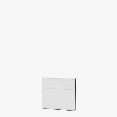 FENDI White leather flat card holder outlook