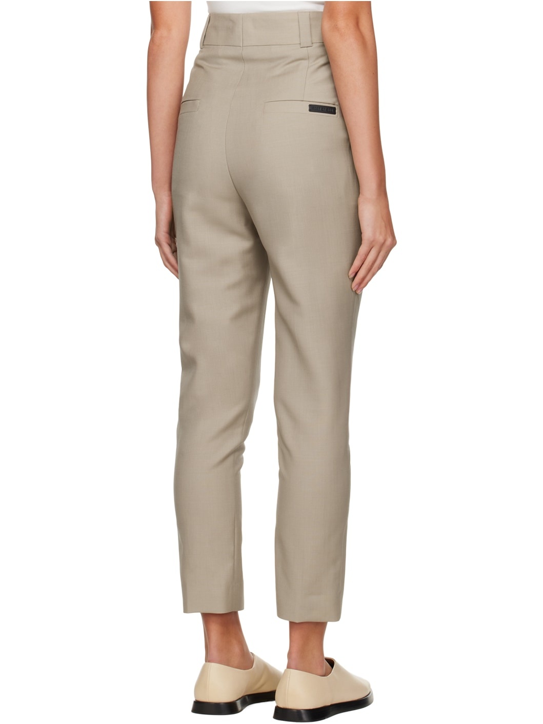 Beige Straight-Leg Trousers - 3