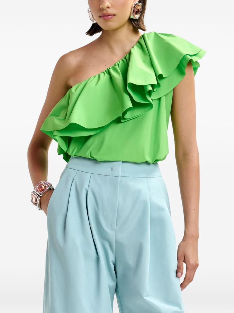 ruffled-detail asymmetric-neck blouse 5