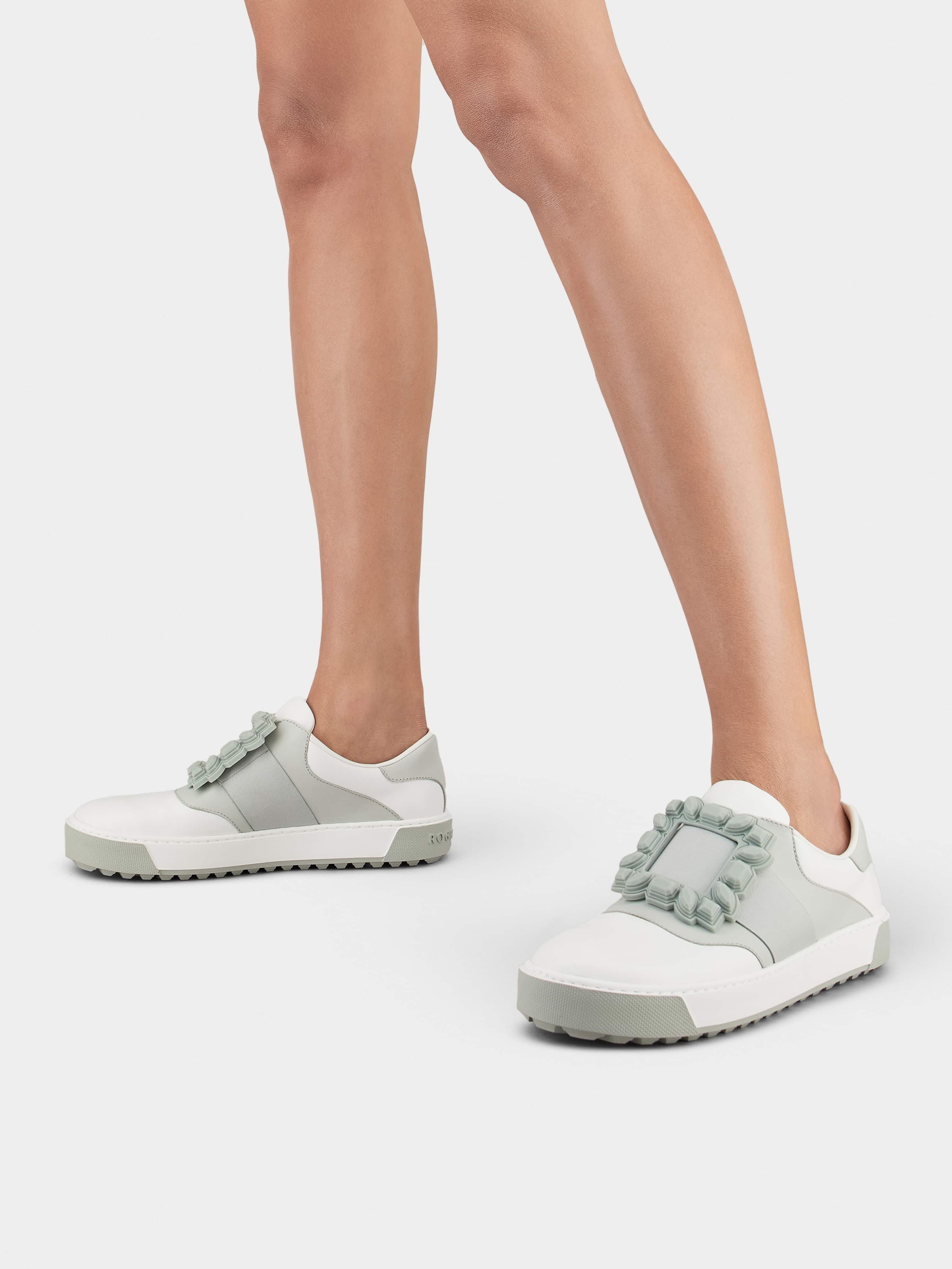 Very Vivier Rubber Buckle Sneakers in Leather - 8