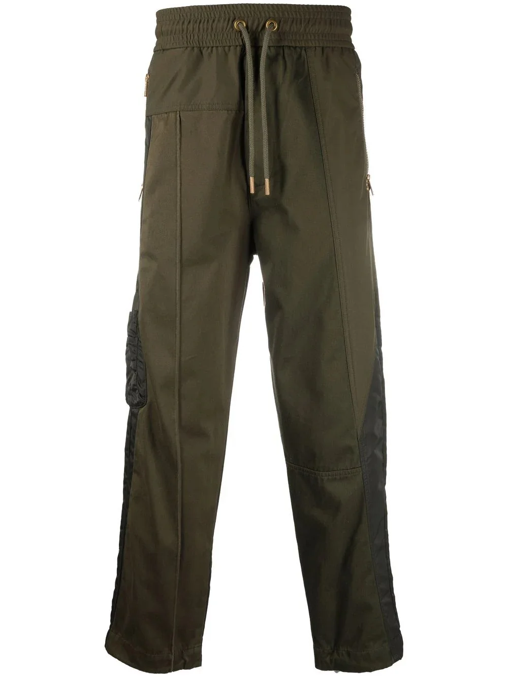 satin-panelled drawstring trousers - 1