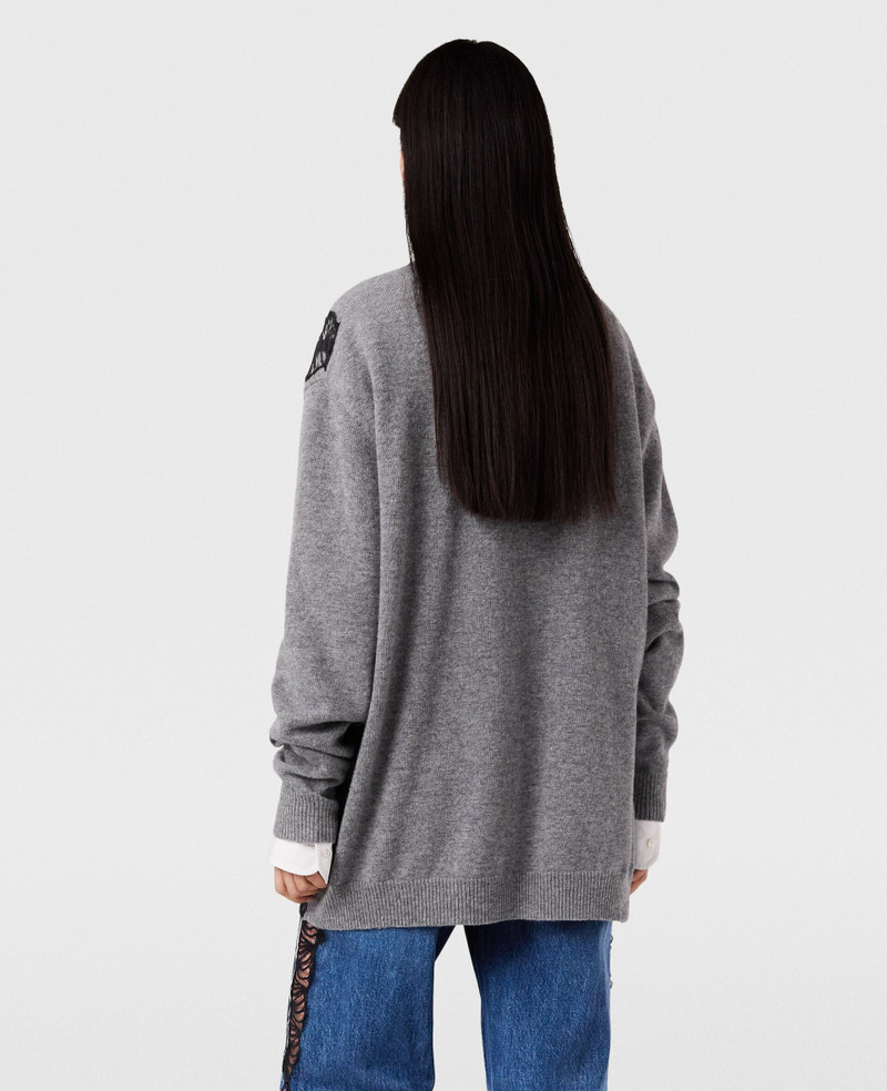 Lace Insert Long Sleeve Sweater 3