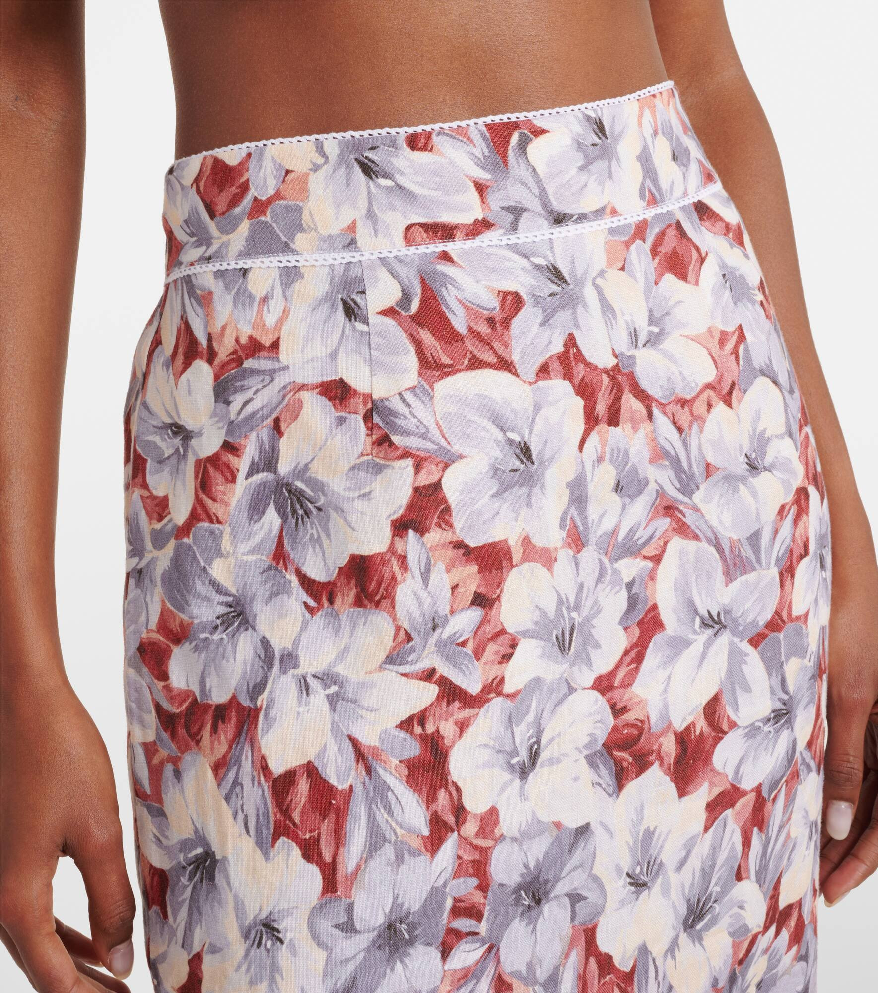 Emma floral linen maxi skirt - 4