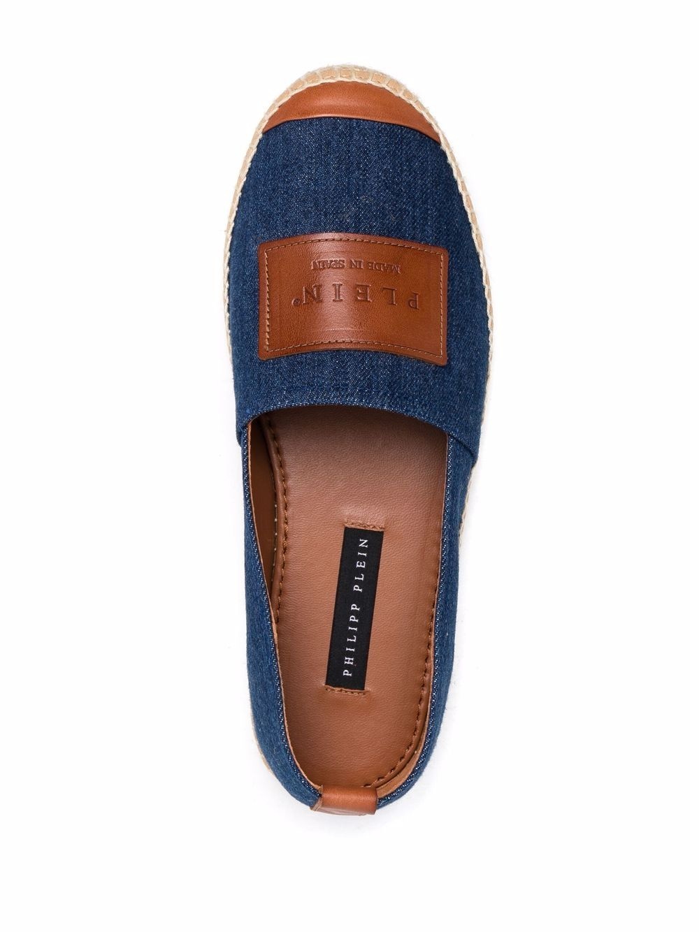 logo-patch denim espadrilles - 4