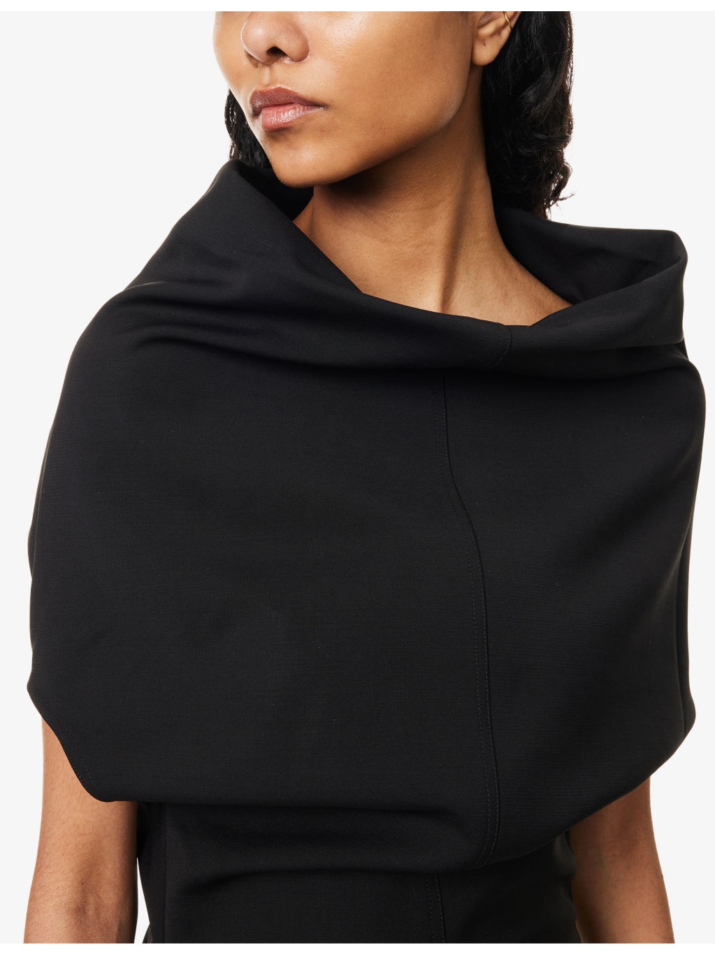 Shroud Curved-Neckline Wool-Blend Top - 5