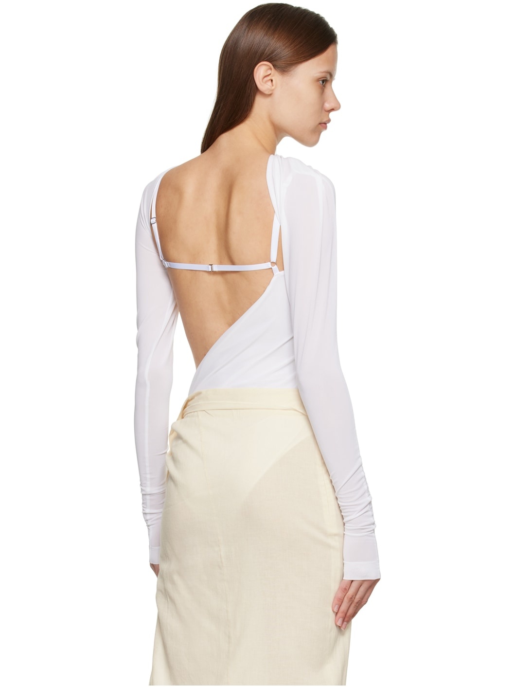 White Le Papier 'Le Body Carozzu' Bodysuit - 3