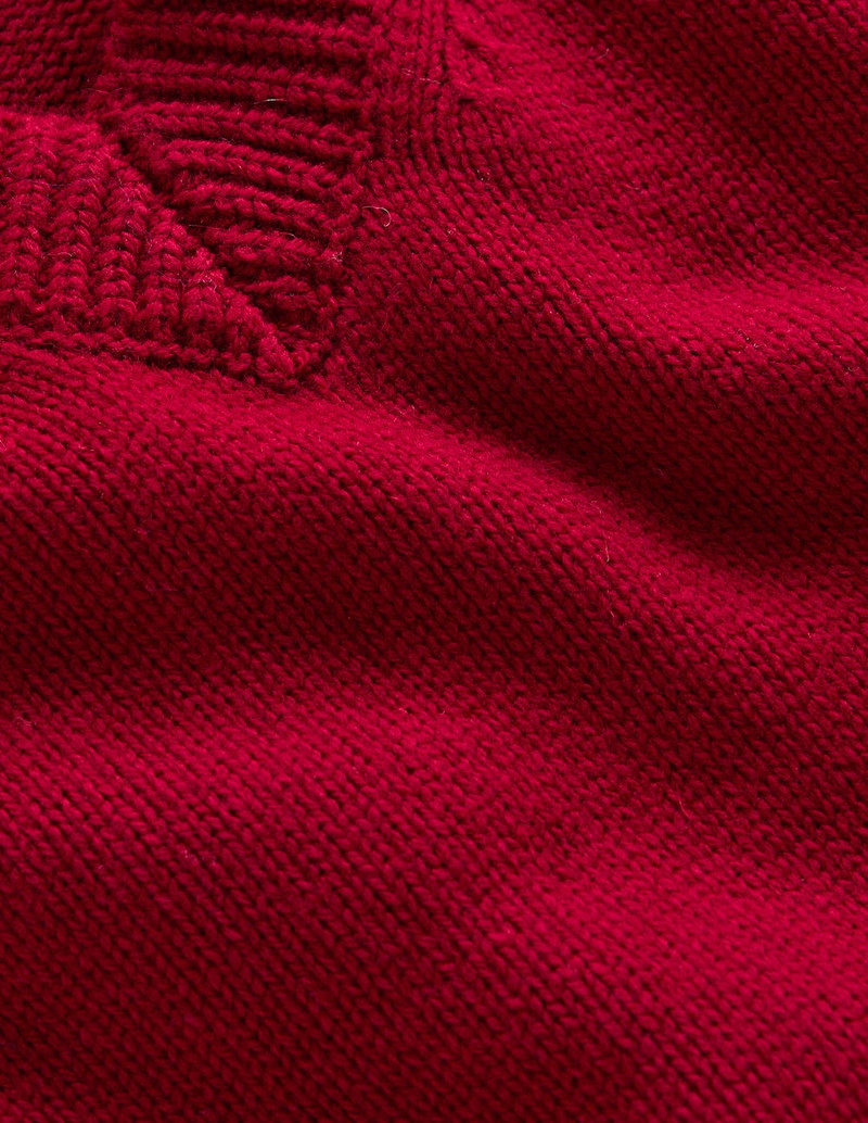 Marion Merino V-Neck Vest-Crimson Red 1