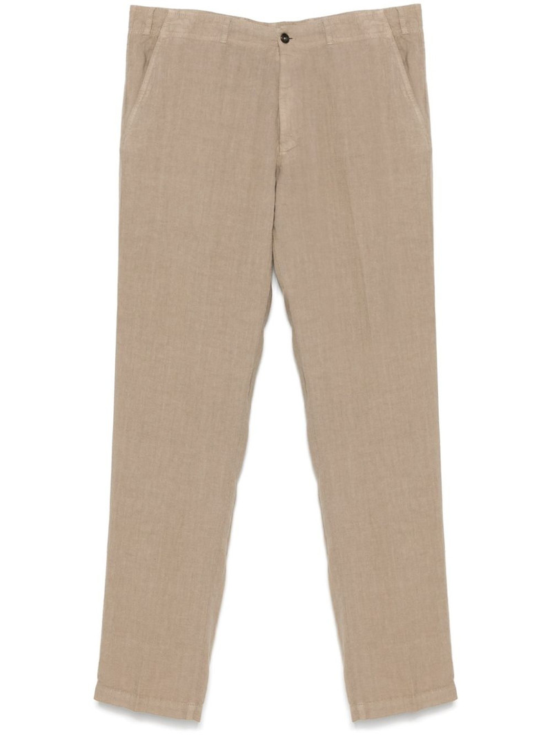 linen tapered-leg trousers 1