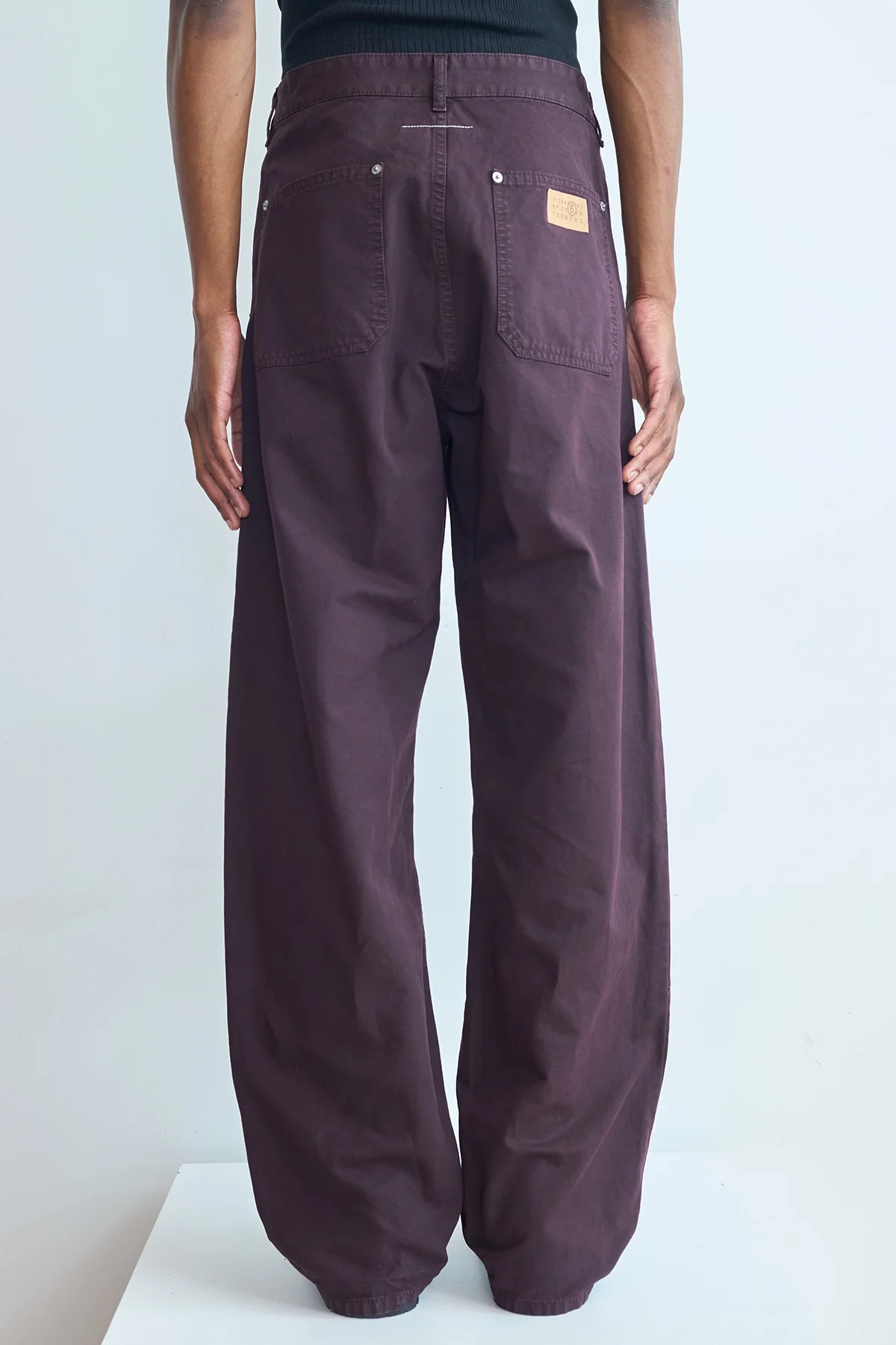 MM6 Maison Margiela Canvas Workwear Pants Dark Wine - 5
