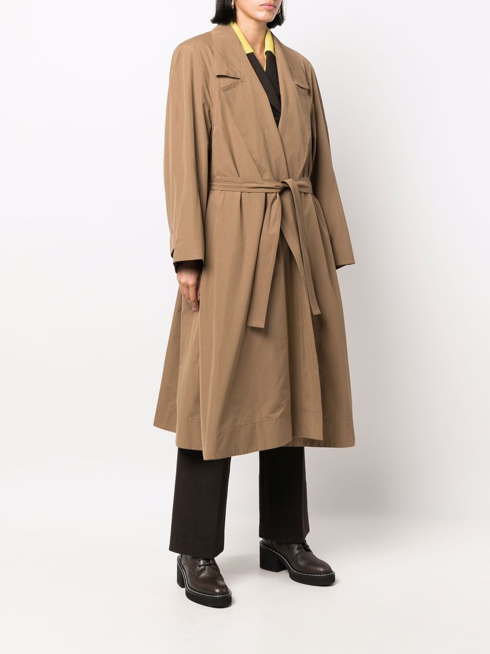 belted single-breasted coat - 3