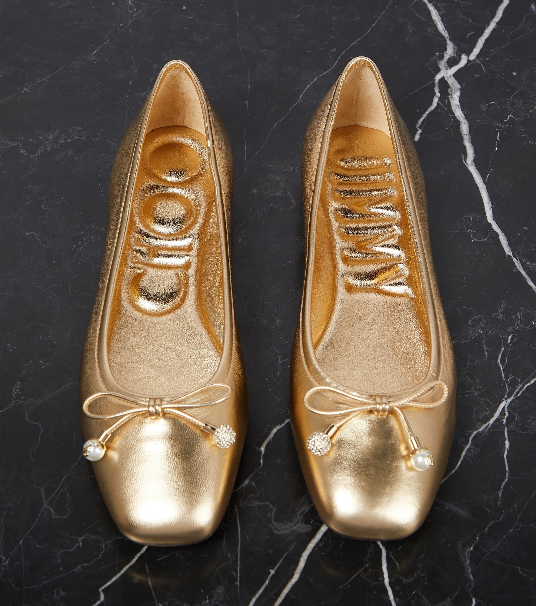 Elme metallic leather ballet flats - 6