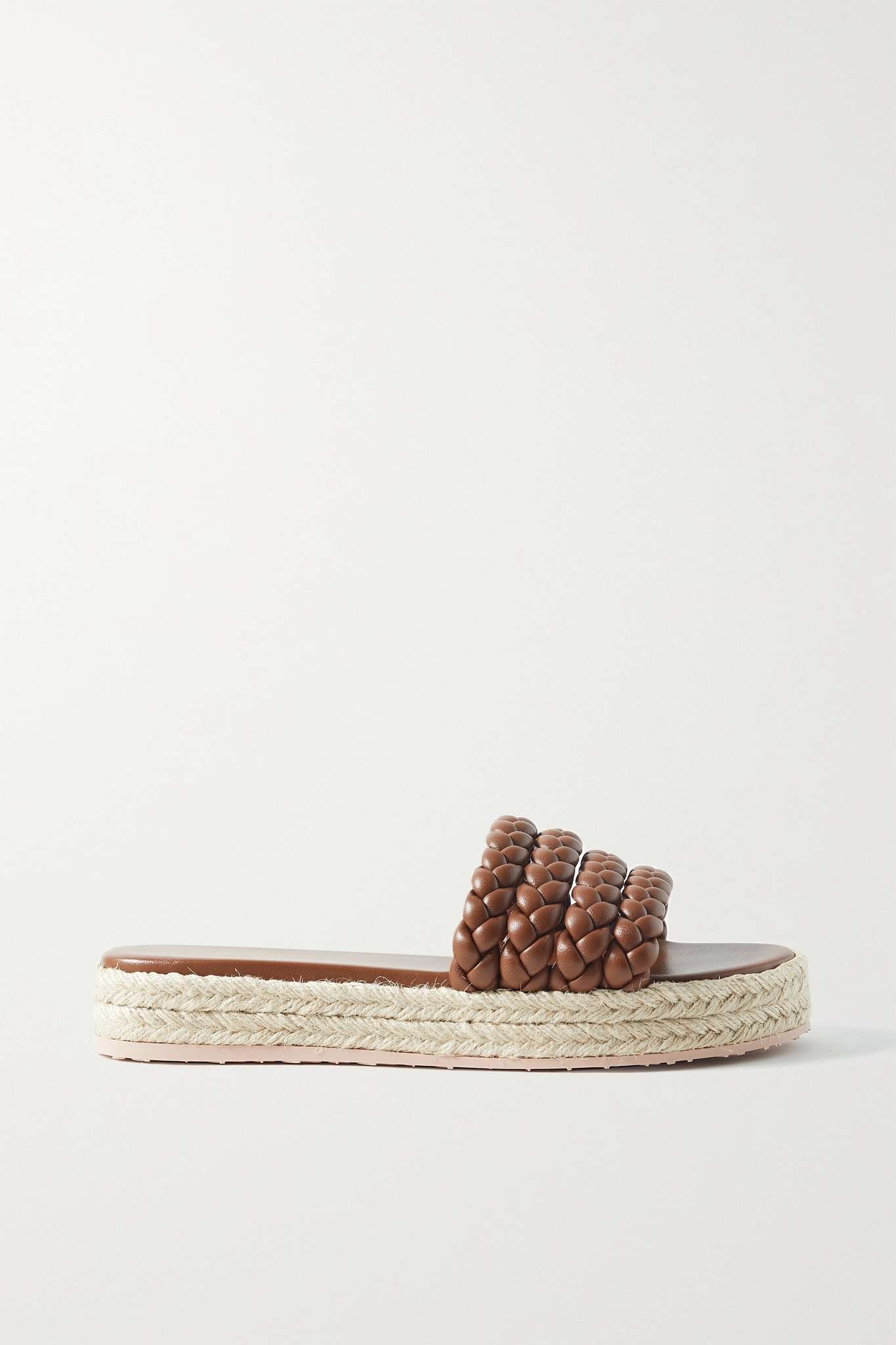 Marbella braided leather espadrille slides - 1